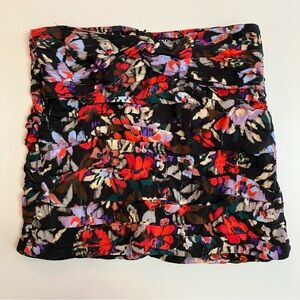NWT ZARA Floral Print Mini Skirt Women’s Size M Ruffles Red Black Colorful